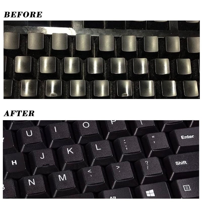 HRH [2PCS Pack] HRH English Keyboard Stickers,PC Keyboard Stickers White Background with Black Lettering for Computer - Image 2